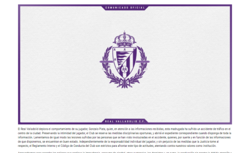 Comunicado del Real Valladolid.