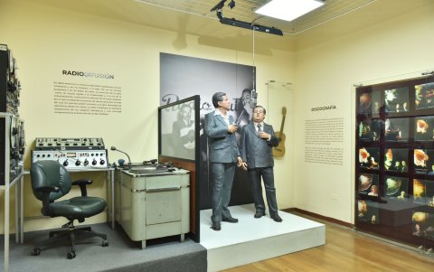La muestra dedicada a la etapa de la radiodifusión en el Museo del pasillo.