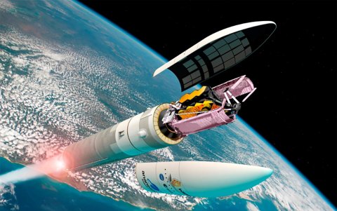 Impresión artística del telescopio espacial James Webb.