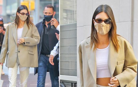 Kendall Jenner con tonos neutros.