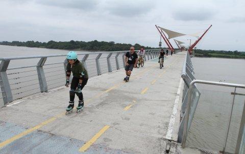 Los jóvenes fueron los que más disfrutaron del recorrido, este domingo.