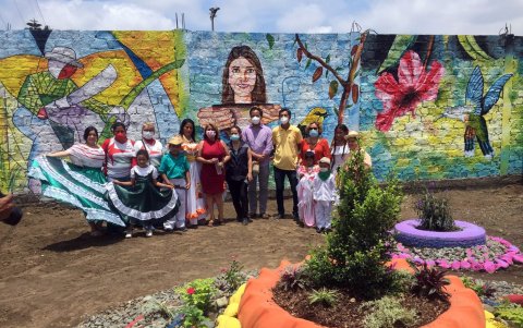 El mural es uno de los puntos favoritos del barrio.