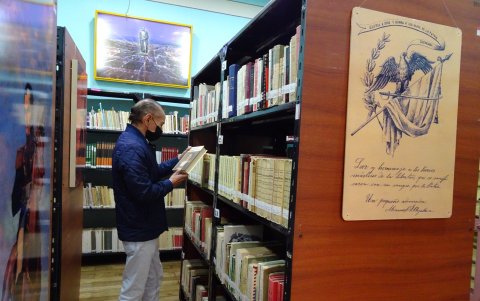 La biblioteca. Reúne 4.223 obras dedicadas al libertador Simón Bolívar.