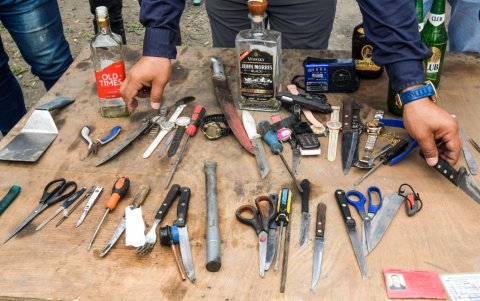 Estas fueron las armas encontradas durante el operativo.
