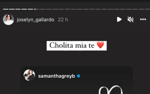 Mensaje de Samantha Grey a Joselyn Gallardo
