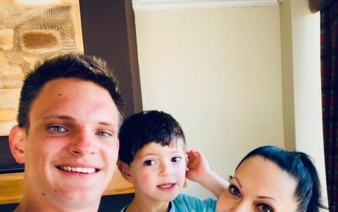 Con sus hijos Pablo y Luis Antonio.