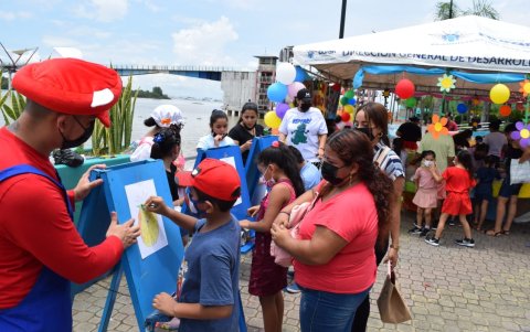 Diferentes actividades recreativas desarrollaron los niños durante la jornada.