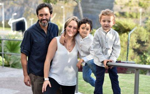 Con sus hijos Tiago y Benjamín.