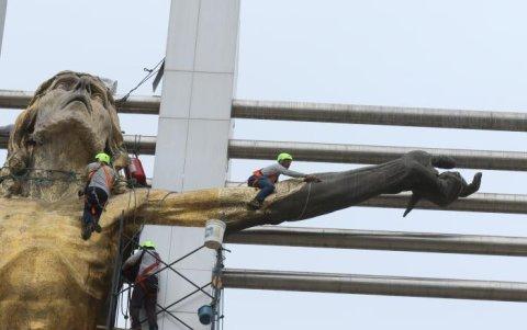 Hace algunos meses se realizó el mantenimiento a la escultura de Cristo del Consuelo.