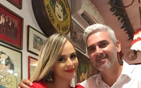 Fabiola con su expareja.