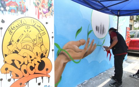 El mural se realizó en las instalaciones de Acorvol