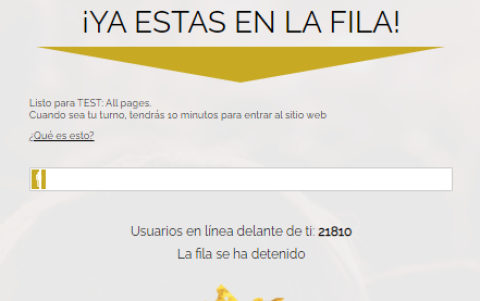 La fila en la web presentó varias paras durante las horas de venta