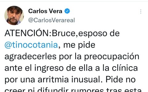 El mensaje del esposo de Tania