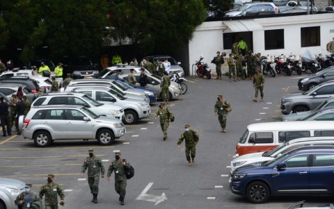 Diligencia. El pasado 8 de abril, las puertas del complejo Ministerial de la Recoleta, en el Centro Histórico, se cerraron por la alerta de la presencia de Miguel Nazareno.