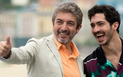 Con su padre, Ricardo Darín.