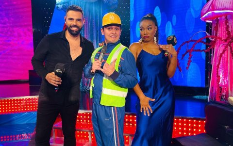 Ronald Farina, Christian Maquilón y Denisse Angulo de 'Soy el mejor'.