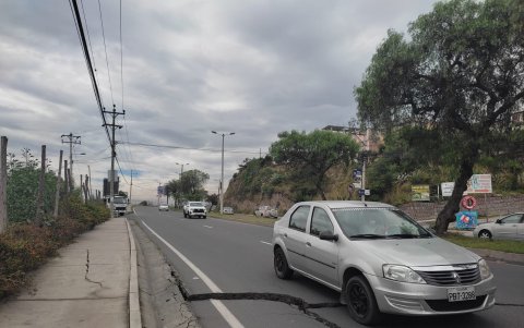 Así quedó la Manuel Córdova Galarza tras el problema con la tubería.