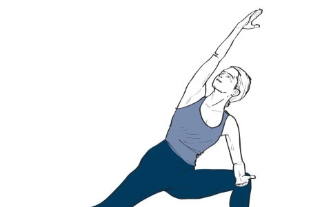 Utthita parsvakonasana o ‘ángulo extendido’.