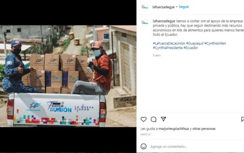 Captura de pantalla de video promocional político de Cynthia Viteri en una cuenta de 