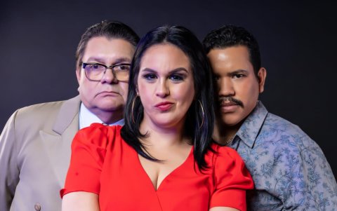 Con Marcelo Gálvez y Pamela Palacios.