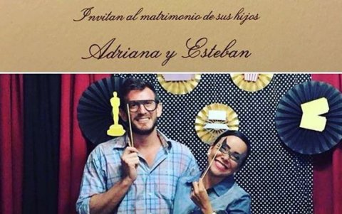 Con su todavía esposo Esteban González.