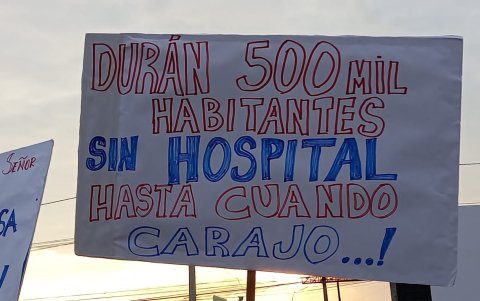 Uno de los letreros que mostraba el malestar ciudadano.