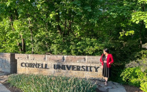 Soledad Chango, indígena salasaca y profesora de inglés, dictó el año pasado un curso de quicha en la Universidad de Cornell, Estados Unidos