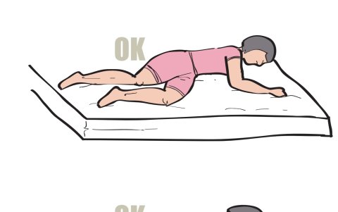 Posición correcta para dormir.