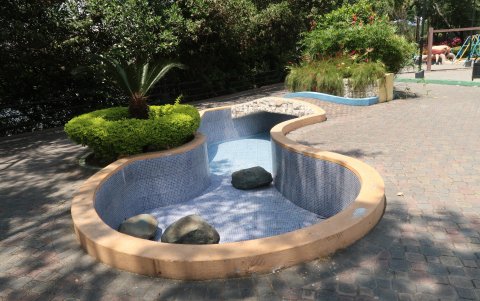 Secas. En el parque lineal cerca a Guayarte hay piletas sin agua.