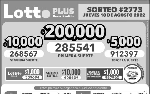 BOLETIN LOTTO 2773, JUEVES 18 DE AGOSTO_2022