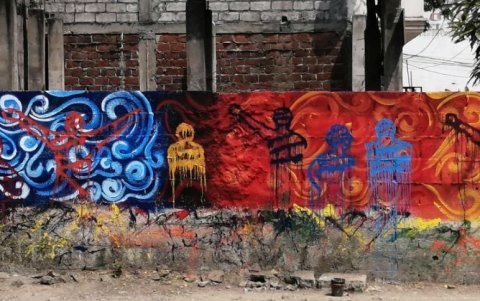 Así quedó el mural como una señal de paz en una zona de alta conflictividad.