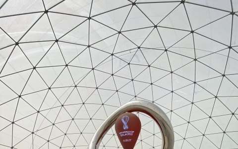 Un reloj que marca el tiempo que falta para que inicie el Mundial.