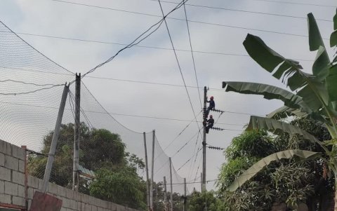 Los trabajos en el cable de alta tensión de la línea de  69 kv que abastece a la planta La Toma terminaron al mediodía.
