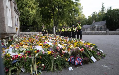 Imagen del castillo de Balmoral hoy antes del inicio del cortejo fúnebre de Isabel II.