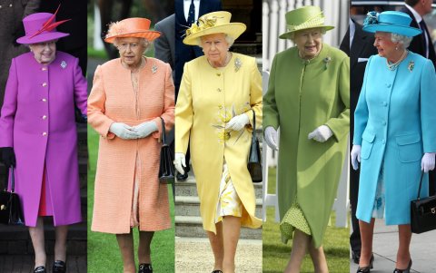 Los looks monocromáticos son una seña de identidad de la reina Isabel II. Aunque en sus 63 años de reinado, el más longevo de Gran Bretaña, ha vestido de todos los colores posibles.