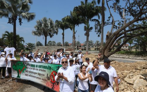 Los residentes protagonizaron un plantón, el pasado 11 de septiembre, para reclamar por la tala de sus árboles.