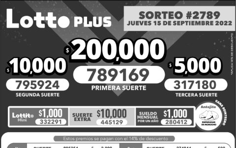 BOLETIN LOTTO 2789, JUEVES 15 DE SEPTIEMBRE_2022