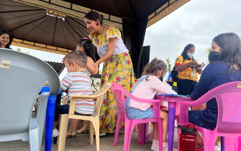 Para los pequeños se realizaron juegos y concursos de pintura