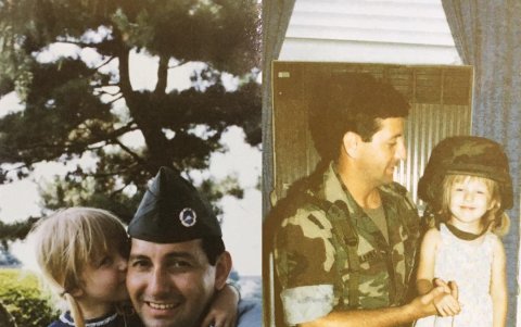 Christina Aguilera junto a su padre.