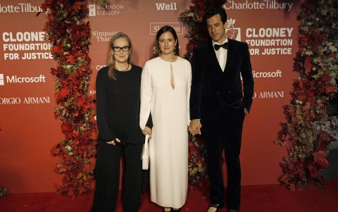 Meryl Streep, su hija Grace Gummer y Mark Ronson.
