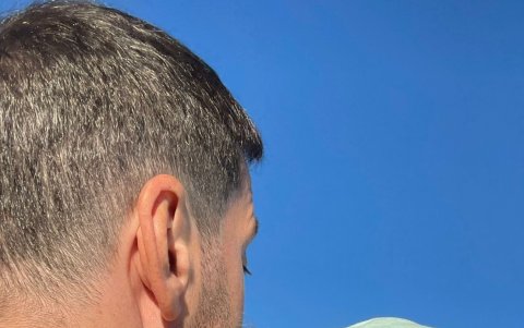 Con su novio, Fernando.