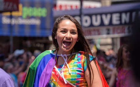 Jazz Jennings en el Desfile del Orgullo LGBTIQ+ de Nueva York en 2016