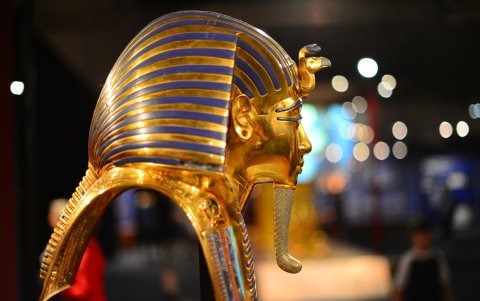 Máscara de Tutankamón, que se exhibirá en el Gran Museo Egipcio (GEM) cuya inauguración está prevista para 2022.