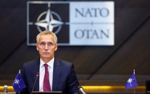 El secretario general de la OTAN, Jens Stoltenberg, en el cuartel general de la alianza.