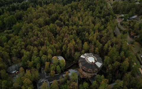 Fotografía del 5 de octubre de 2022, que muestra una vista aérea de la Reserva Biológica de Huilo Huilo (Chile).
