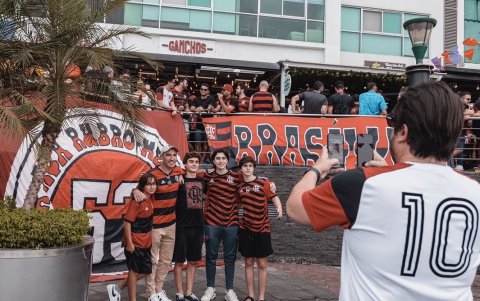 Los hinchas de Flamengo también disfrutaron del ambiente