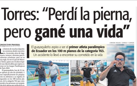 Seguimiento. El 4 de agosto, EXPRESO publicó la historia de Marcelo cuando llevaba apenas un mes entrenando paraatletismo. El accidente en el que perdió la pierna ocurrió en 2016.