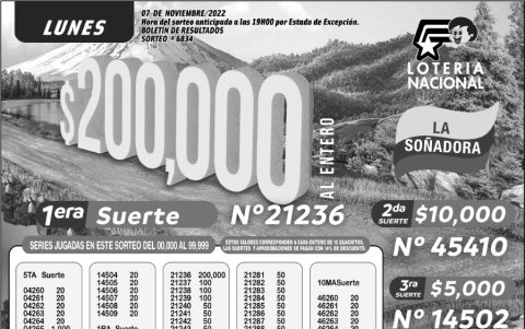 _BOLETIN LOTERIA 6834, LUNES 7 DE NOVIEMBRE-2022