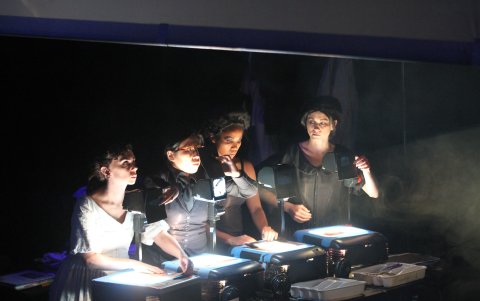 Ensayo del montaje teatral.