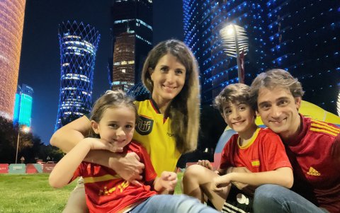 Ruth del Salto junto a su familia